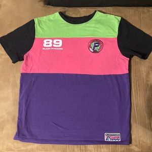 Black Pyramid Athletics Color Block Pullover Sweater Size XL Pink Green Purple